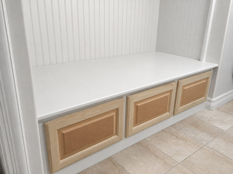 The bench and the drawer run