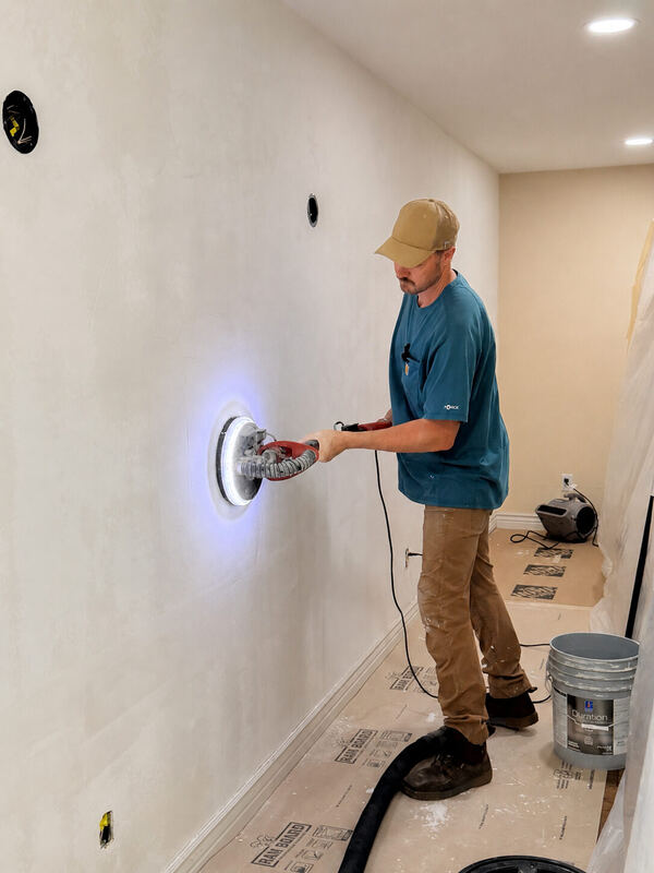 A dust-extracting sander, so the room stays clean