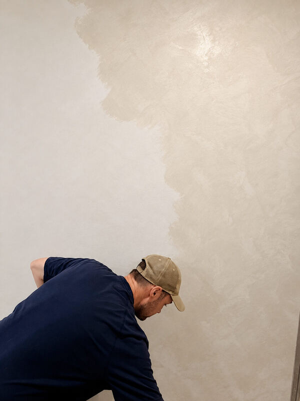Where the wash meets raw plaster