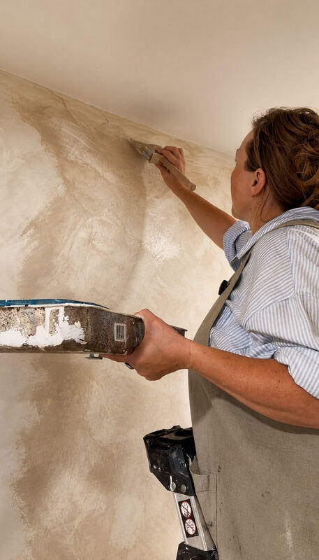 Cutting in at the ceiling line with a small brush